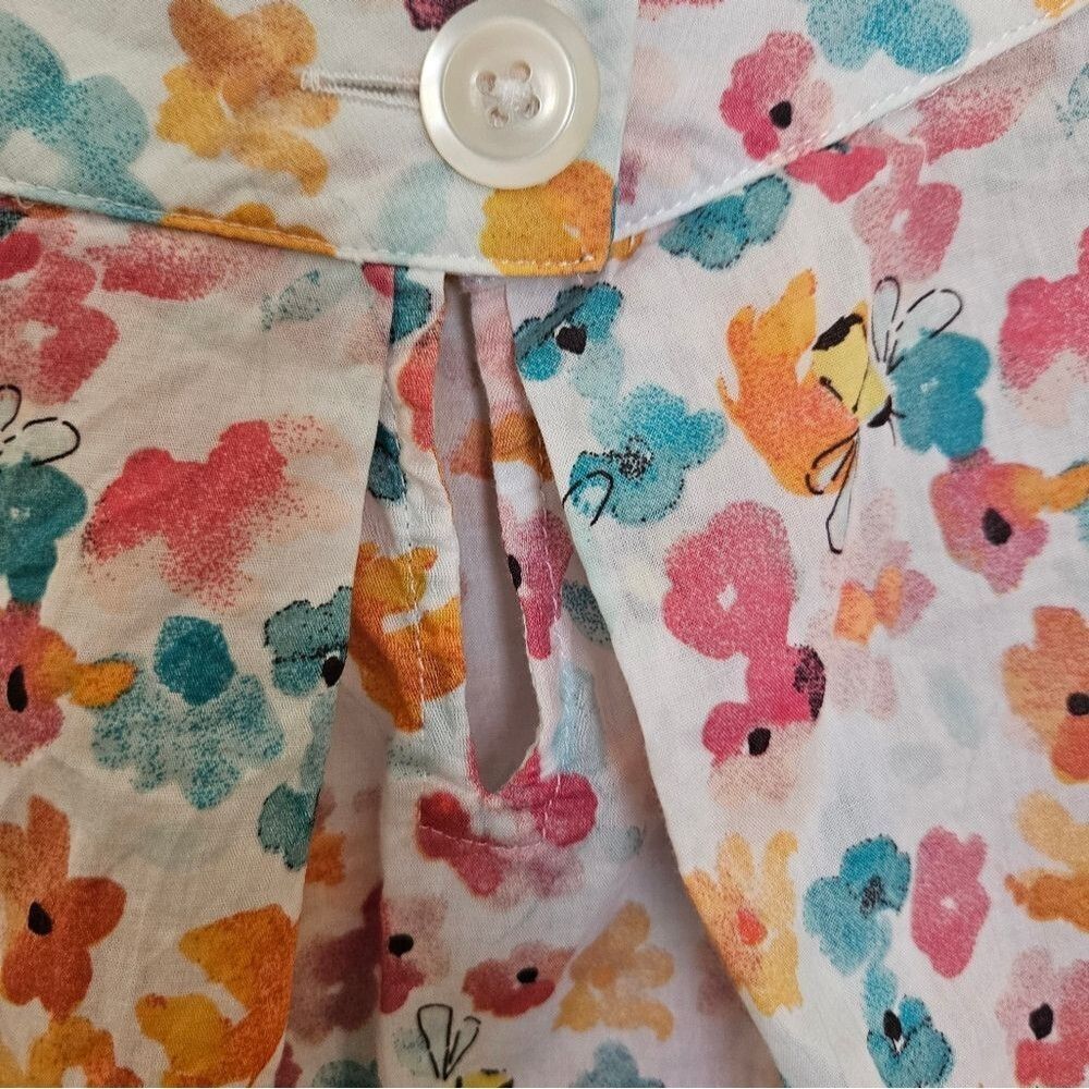 Talbot Women's size X light weight sleeveless shirt, floral with bees - Picture 7 of 15